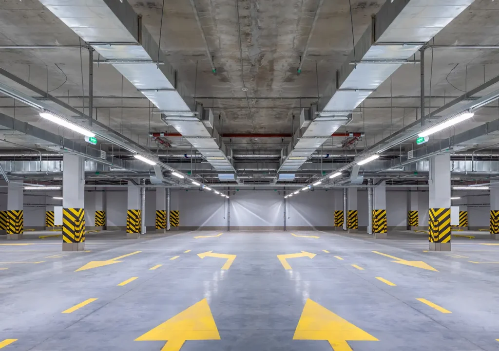 comercial concrete parking lot