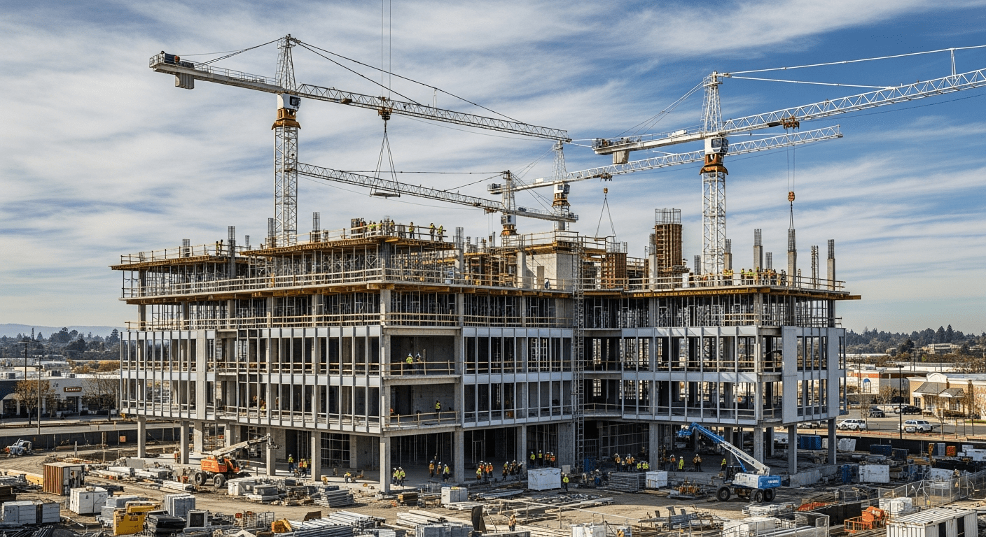 Modern commercial building construction