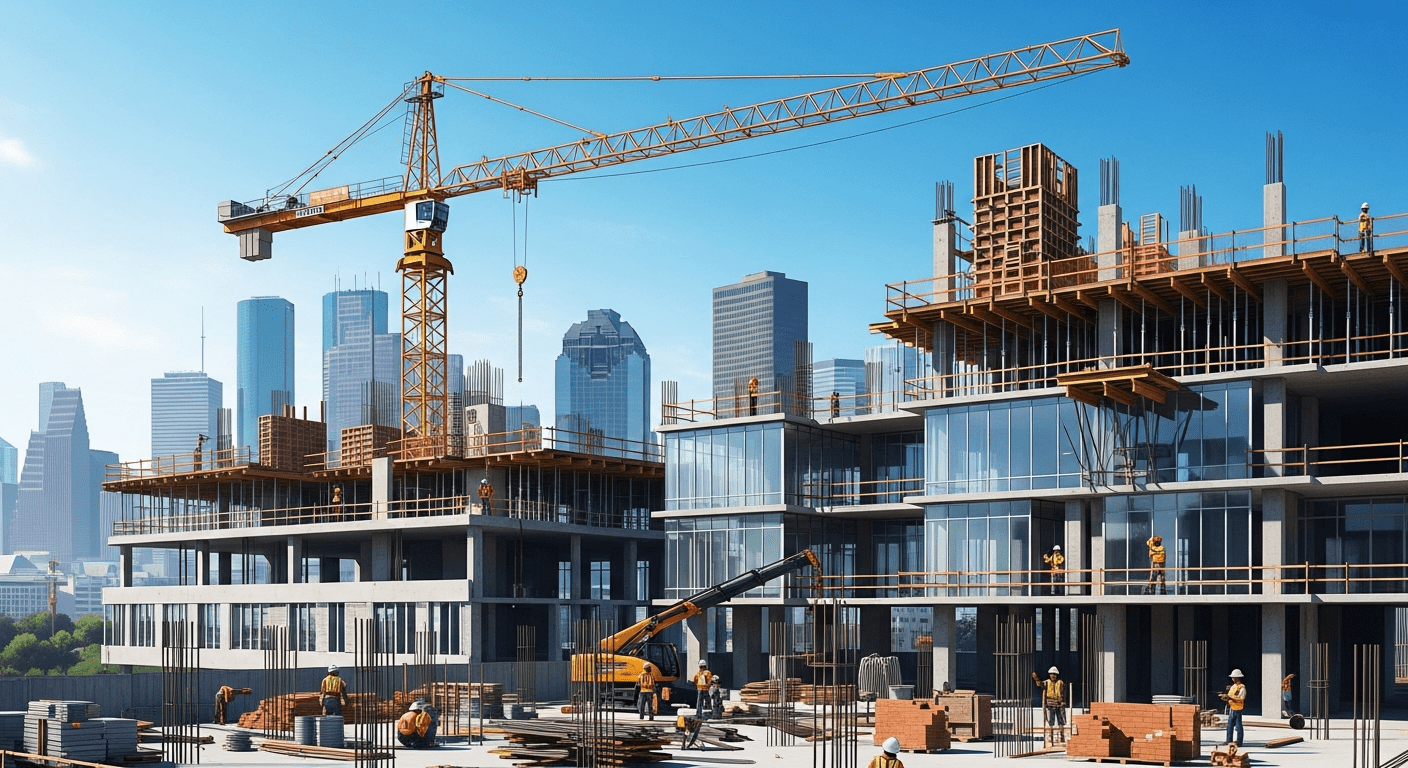 Modern mixed-use construction in Houston