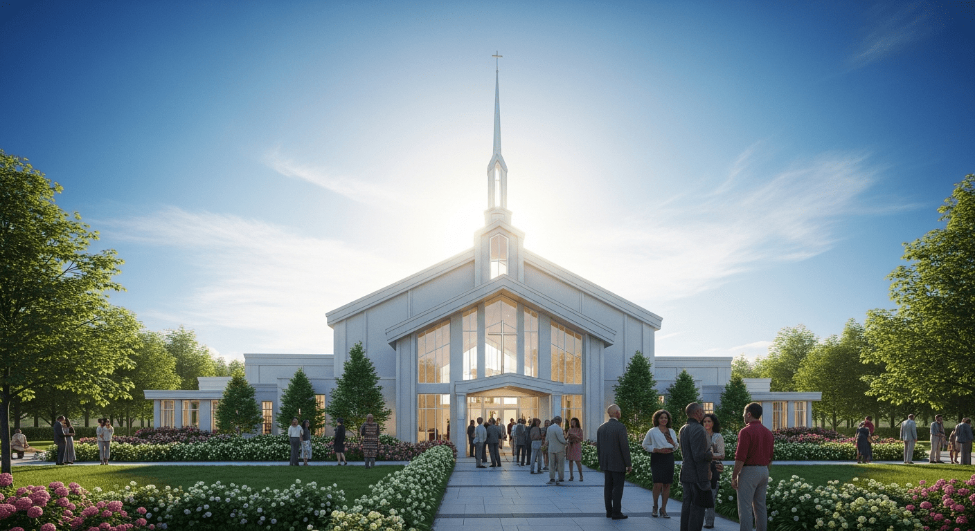 New church in Houston sunlight