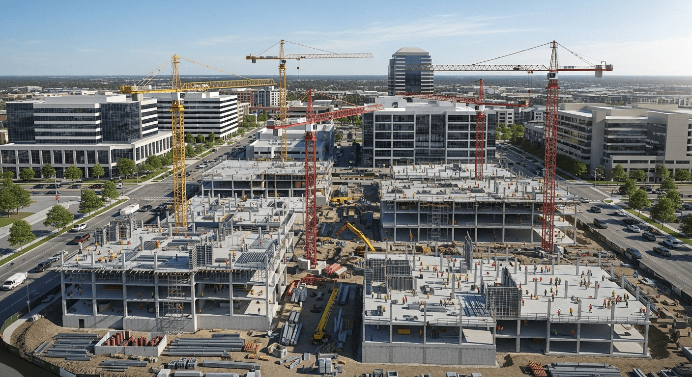 Modern construction site in Conroe